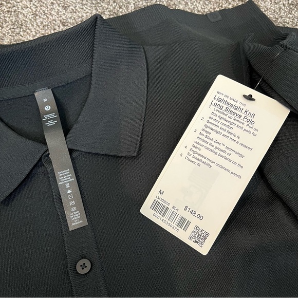 * Lululemon Lightweight Knit Long Sleeve Polo black - Picture 4 of 6
